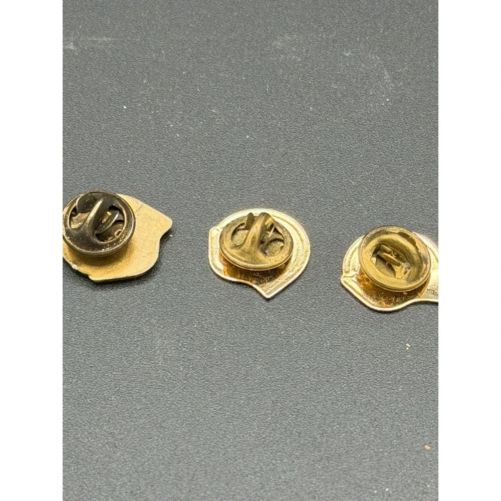 Vintage YMCA Caring Hand Lapel Pins Lot of 3 Gold Tone Enamel Charity Pins